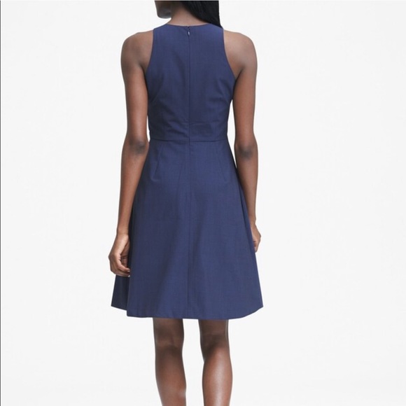 NWT Banana Republic Plaid Wool Blend Flare Dress 0 - Picture 3 of 5